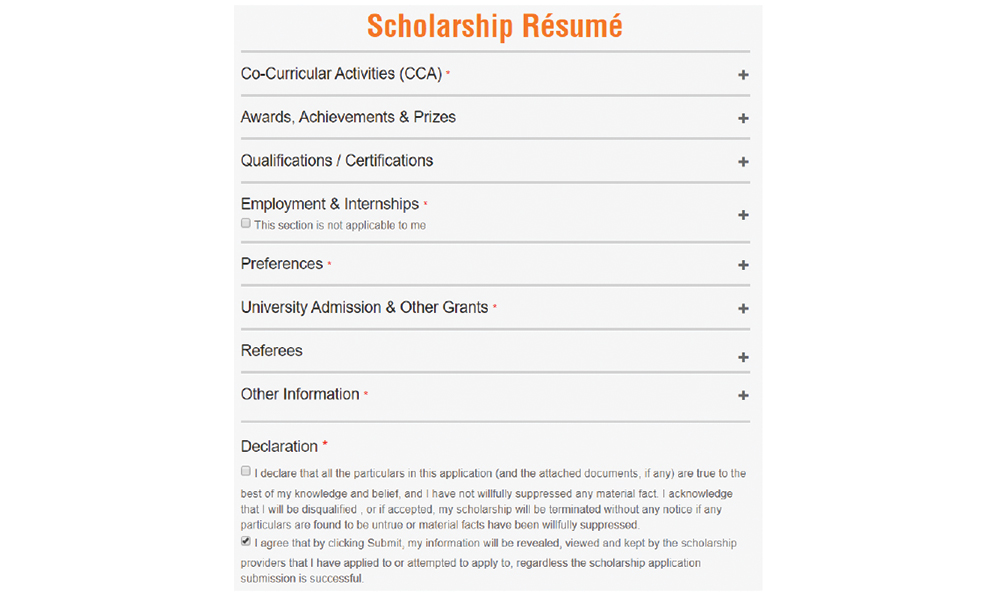 step 4 - Fill Up Your Scholarship Resume